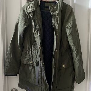 Tommy Hilfiger Olive Green Quilted Parka